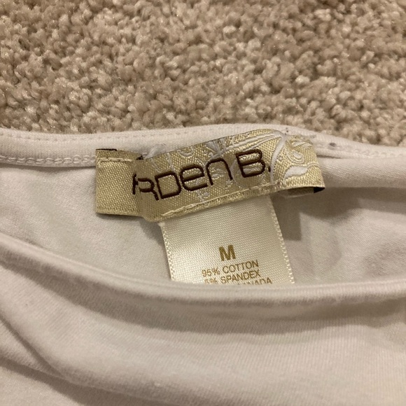 Arden B Women’s White Ruched Crop Top Sz. Medium - Picture 3 of 3